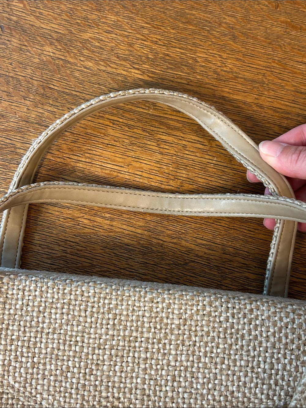Vintage 50-60s Tweed Purse Gold Double Handle HTF Upholstery Like Handbag MCM - Picture 9 of 16